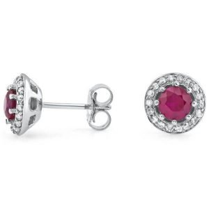 Diamond/ruby Center Earring