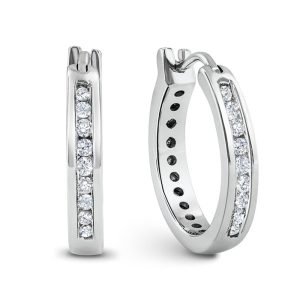 Diamond Channel Hoop Earring