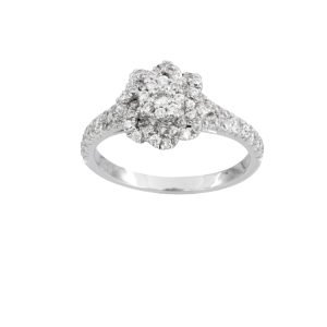 Diamond cluster flower ring