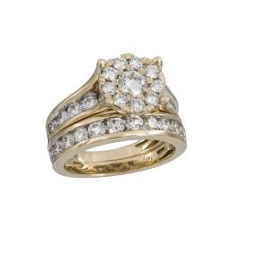 14K diamond wedding ring set