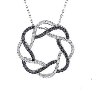Black/white Diamond Pendant
