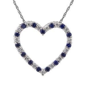 Dia/sapphire Heart Pendant w Chain