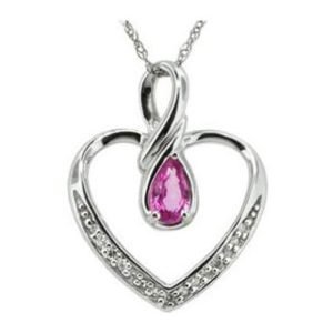 Dia/color Heart Pendant