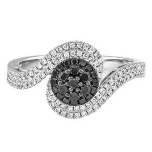 Black/white Diamond Fashion Ring