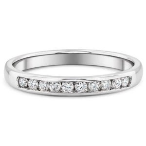 Ten Stone Channel Set Diamond Wedding Ring