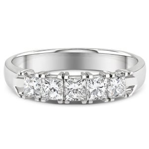 Five Stone 1.00 CTW Princess Cut Diamond Wedding Ring