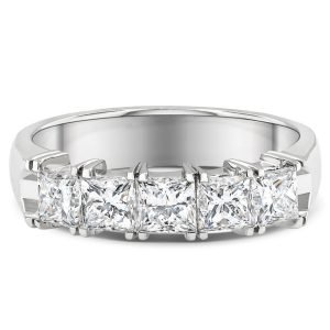 Five Stone 1.50 CTW Princess Cut Diamond Wedding Ring