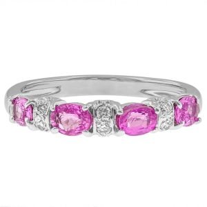 Diamond and Pink Sapphire band